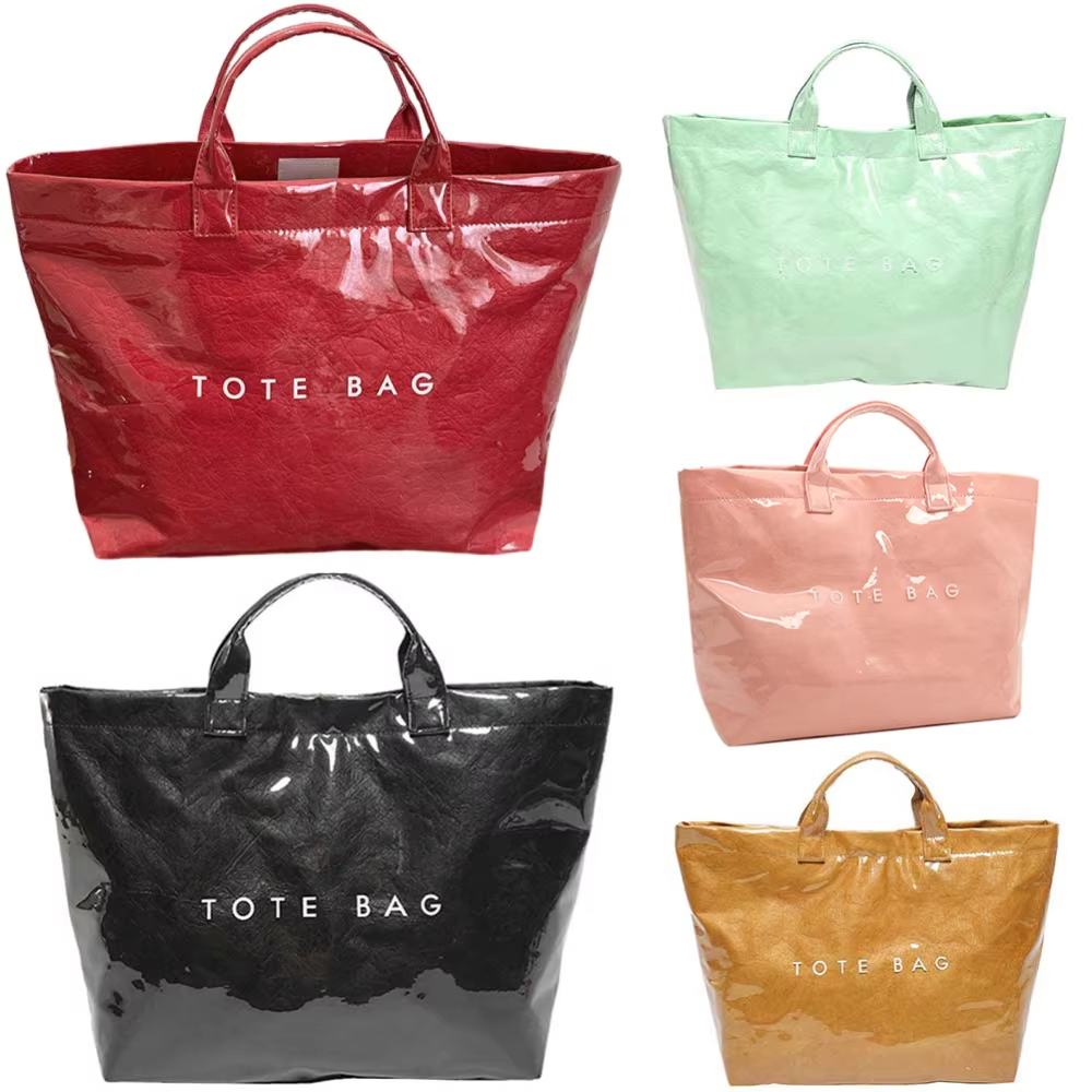 Xl Luxury Bags - Solid Color Tote Bag,PVC Kraft Paper