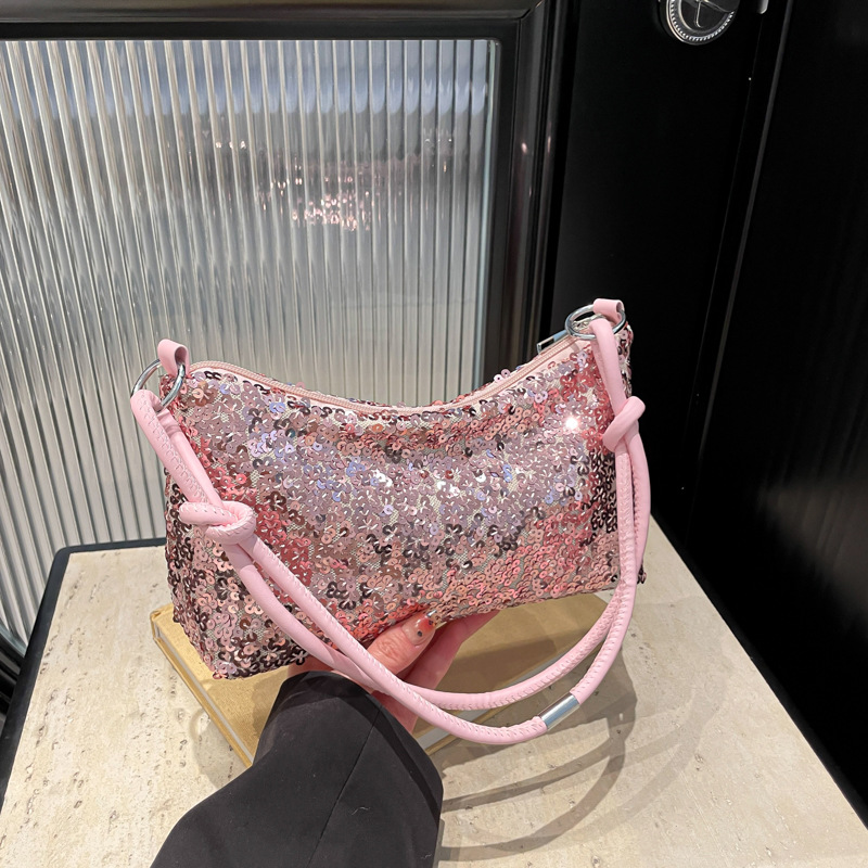 Luxury Bags Girls - Solid Color Sequins Crossbody Bags Fashion