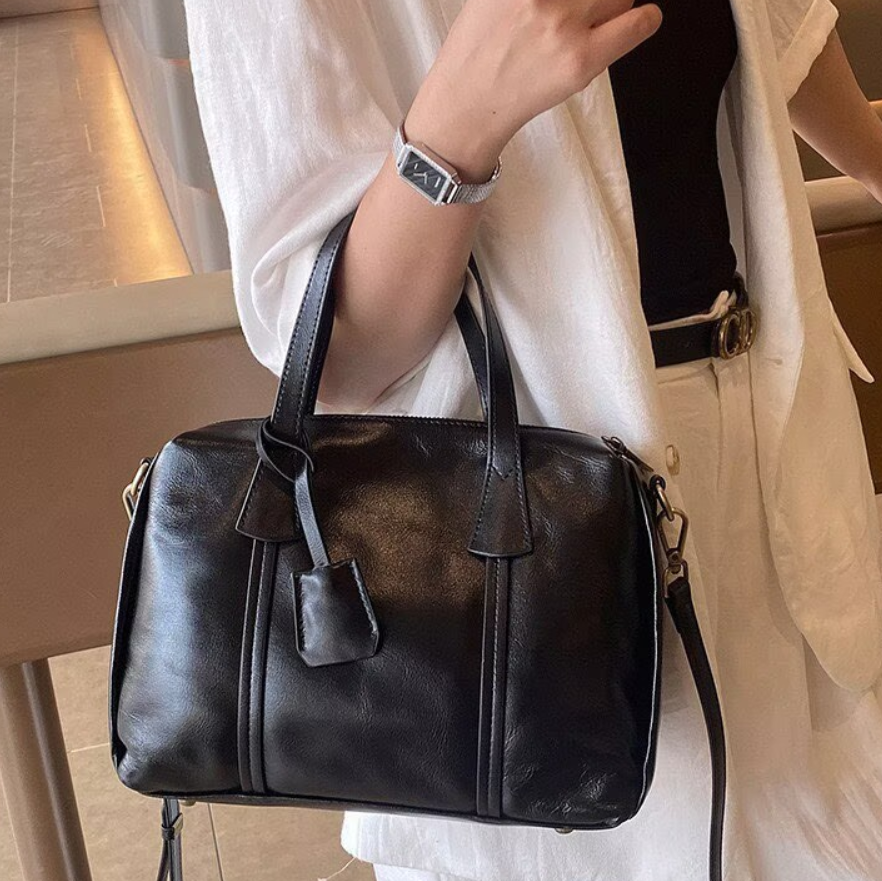 Vintage Real Leather Handbag F - مراجعة Luxury Bags Girls وسعره