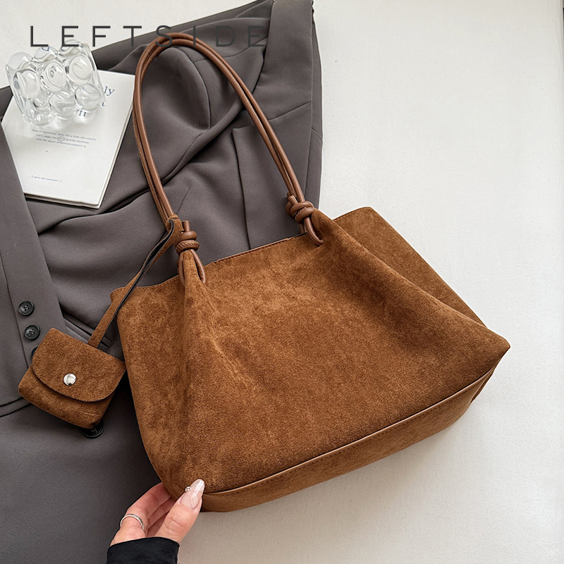 LEFTSIDE Luxury Faux Suede Tot - مراجعة Luxury Bags For Young Women وسعره