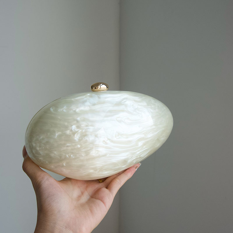 Oval Marble Beige Shell Acryli - مراجعة Luxury Bags Girls وسعره