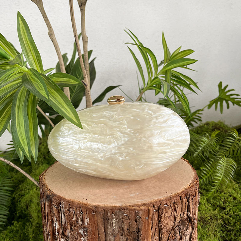Oval Marble Beige Shell Acryli - مراجعة Luxury Bags Girls وسعره
