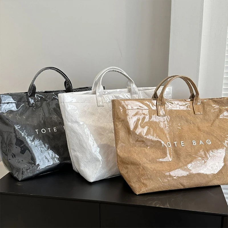 Solid Color Tote Bag,PVC Kraft - مراجعة Xl Luxury Bags وسعره