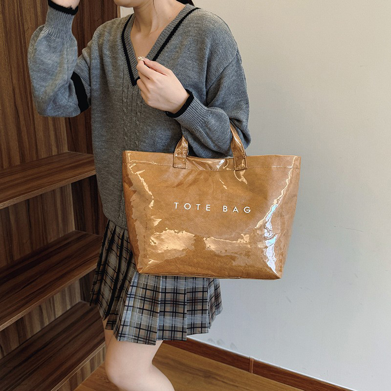 Solid Color Tote Bag,PVC Kraft - مراجعة Xl Luxury Bags وسعره