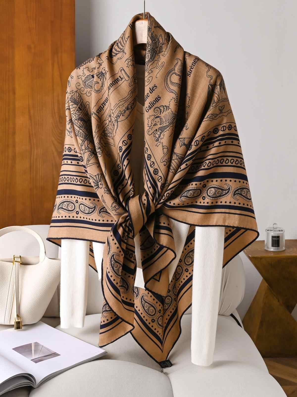 New Silk Wool Scarf Designer L - مراجعة Luxury Bags Hong Kong وسعره