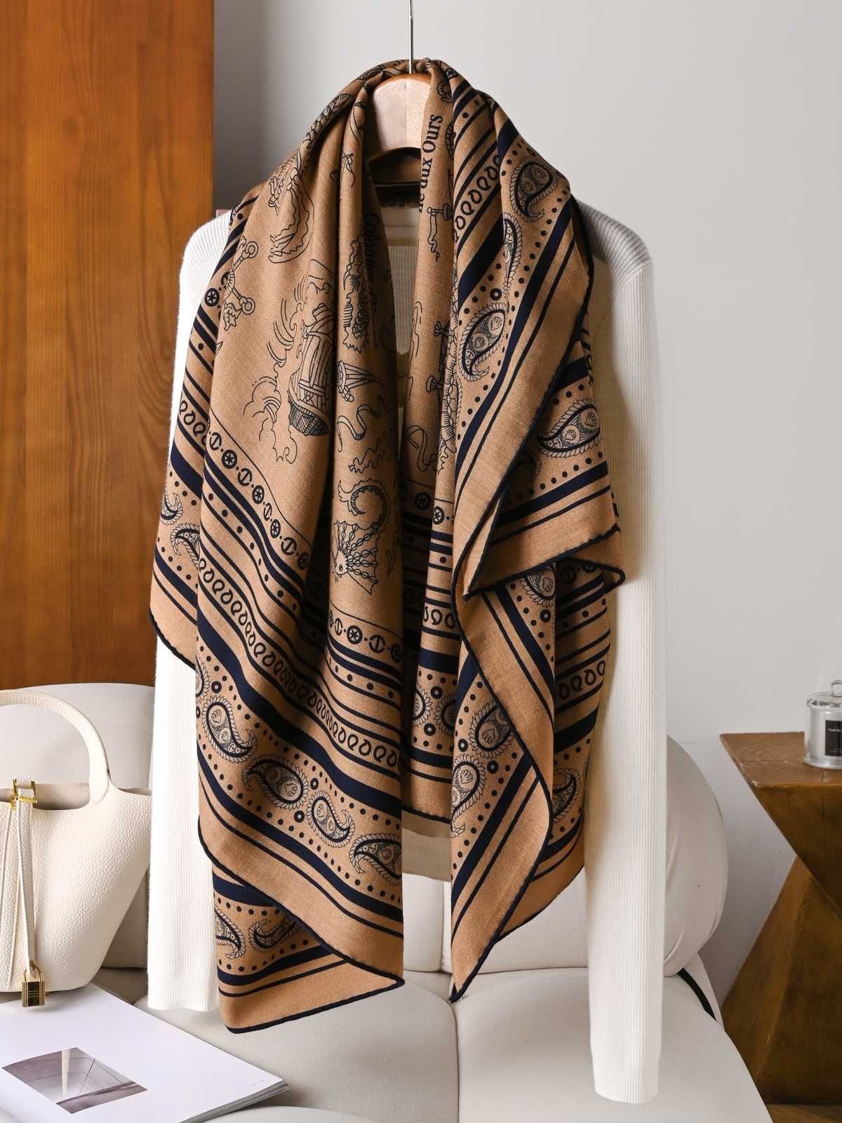 New Silk Wool Scarf Designer L - مراجعة Luxury Bags Hong Kong وسعره