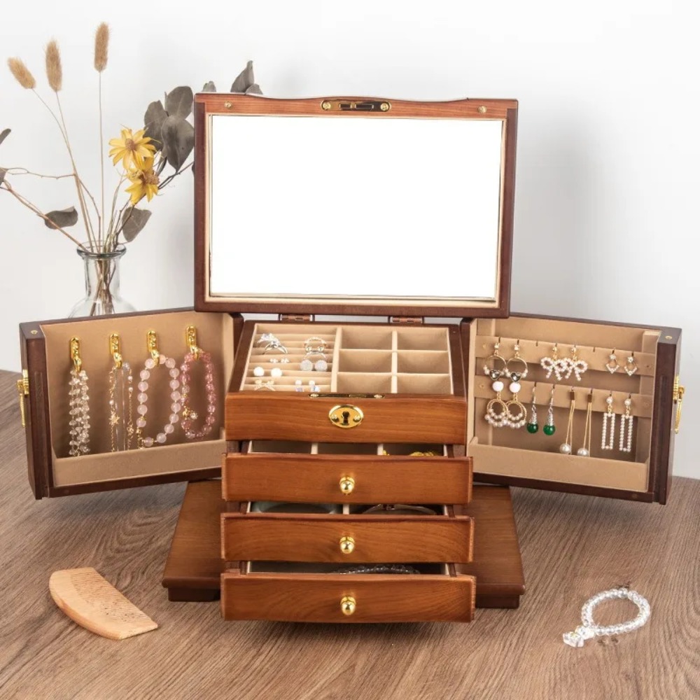 Wooden Jewelry Box Organizer S - مراجعة Luxury Bags List وسعره