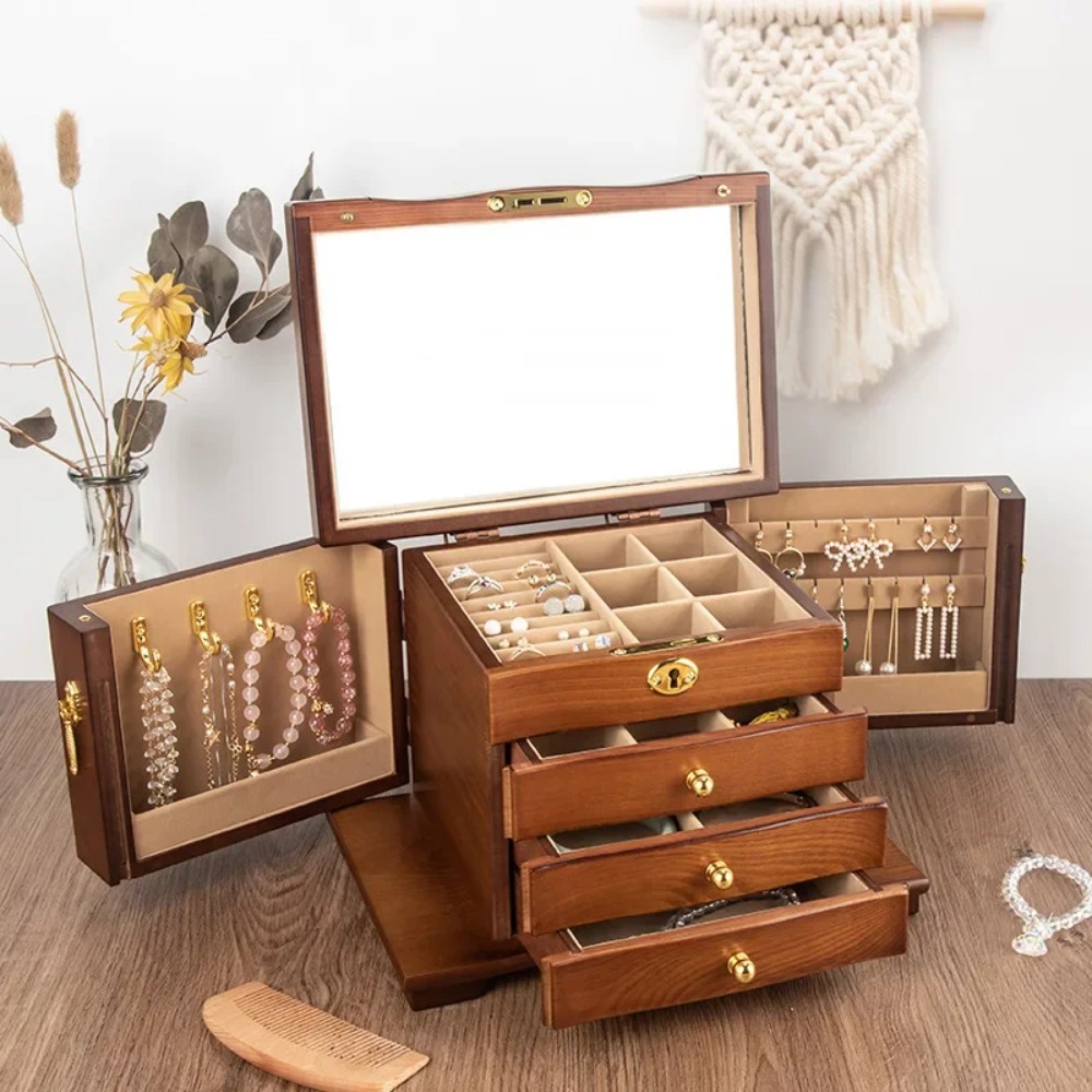 Wooden Jewelry Box Organizer S - مراجعة Luxury Bags List وسعره