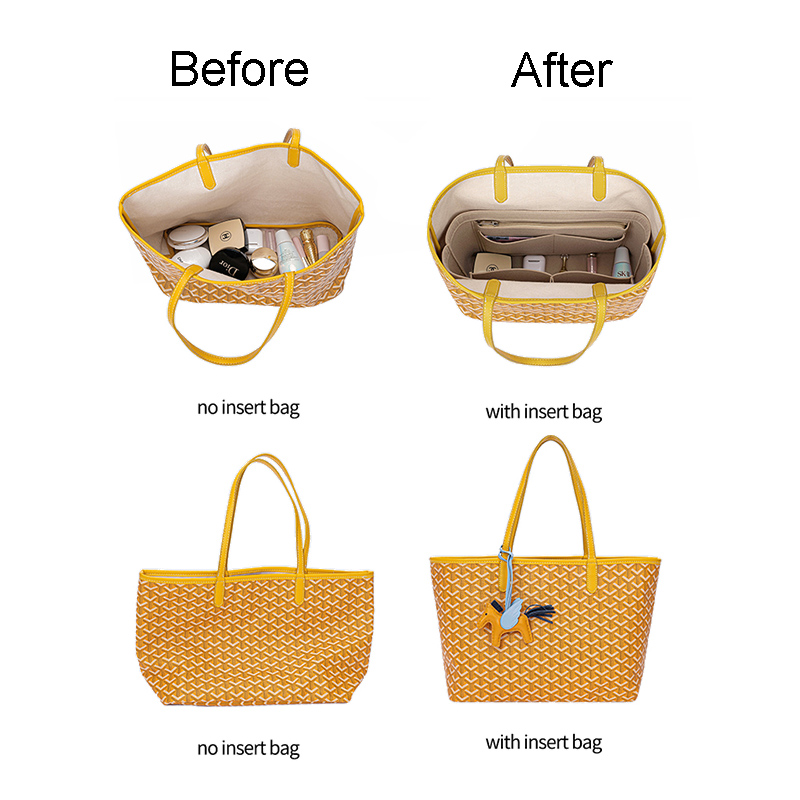 Felt Insert Bag Cosmetic Organ - مراجعة Luxury Bags Goyard وسعره