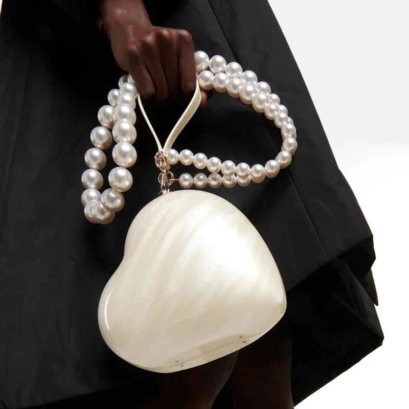 Fashion Acrylic Hearts Evening - مراجعة Luxury Bags Girls وسعره